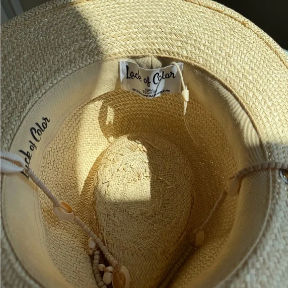 Lack Of Color Shell-Trim Straw Fedora in Natural - Picture 2 of 2